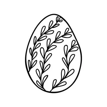 Easter egg doodle illustration isolated on white background. Stock Illustration