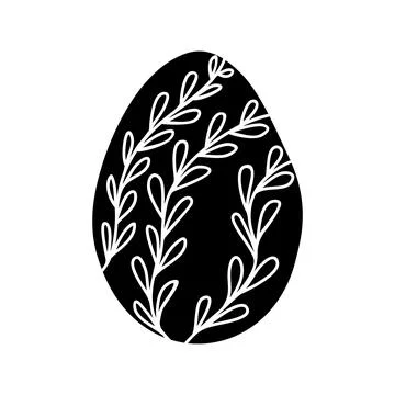 Easter egg doodle illustration isolated on white background. Stock Illustration