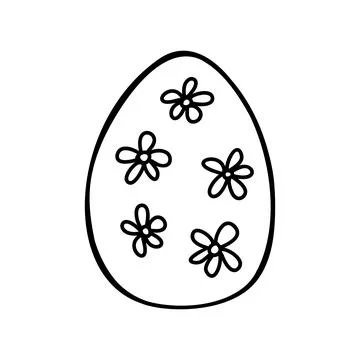 Easter egg doodle illustration isolated on white background. Stock Illustration