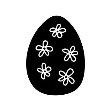 Easter egg doodle illustration isolated on white background. Stock Illustration