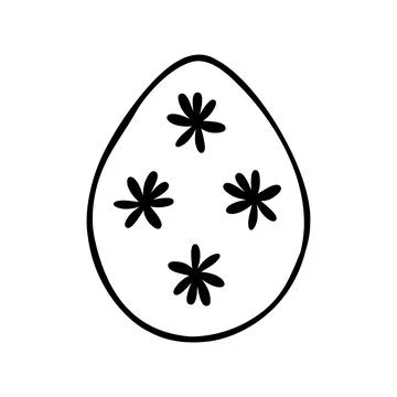 Easter egg doodle illustration isolated on white background. Stock Illustration