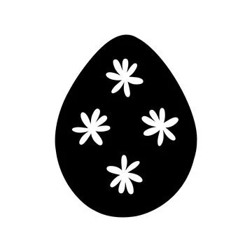 Easter egg doodle illustration isolated on white background. Stock Illustration
