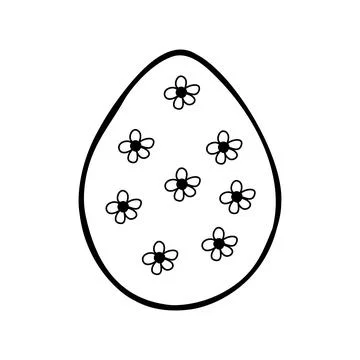 Easter egg doodle illustration isolated on white background. Stock Illustration