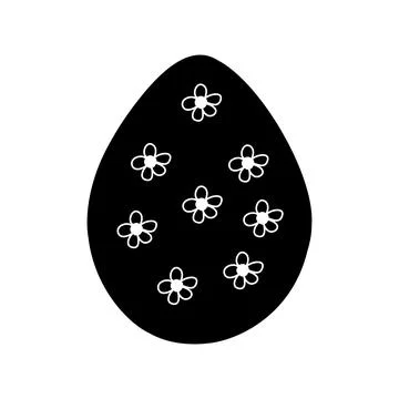 Easter egg doodle illustration isolated on white background. Stock Illustration