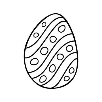 Easter egg doodle illustration isolated on white background. Stock Illustration