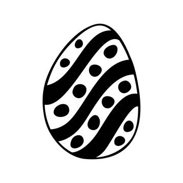Easter egg doodle illustration isolated on white background. Stock Illustration
