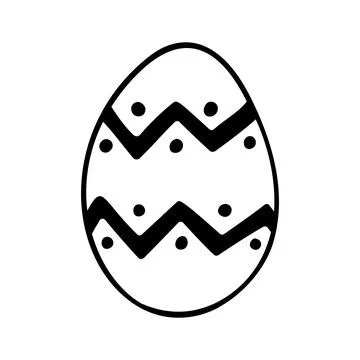 Easter egg doodle illustration isolated on white background. Stock Illustration