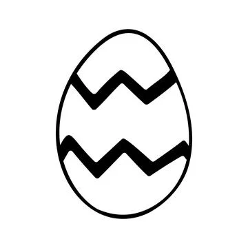 Easter egg doodle illustration isolated on white background. Stock Illustration