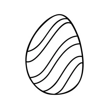 Easter egg doodle illustration isolated on white background. Stock Illustration