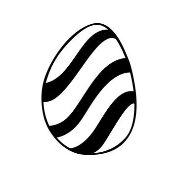 Easter egg doodle illustration isolated on white background. Stock Illustration