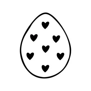 Easter egg doodle illustration isolated on white background. Stock Illustration
