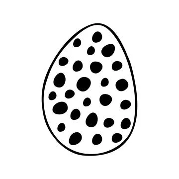 Easter egg doodle illustration isolated on white background. Stock Illustration