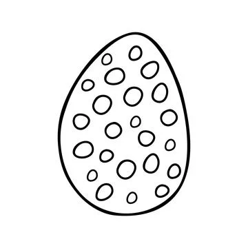 Easter egg doodle illustration isolated on white background. Stock Illustration