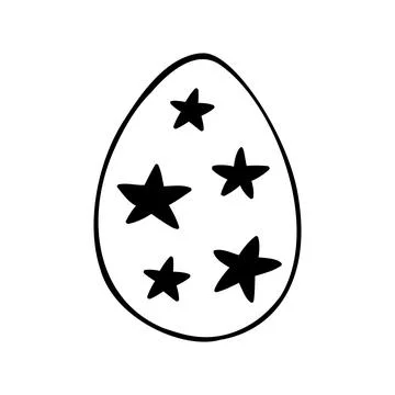 Easter egg doodle illustration isolated on white background. Stock Illustration