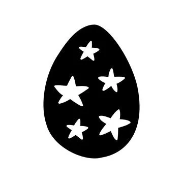 Easter egg doodle illustration isolated on white background. Stock Illustration
