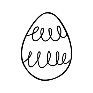 Easter egg doodle illustration isolated on white background. Stock Illustration