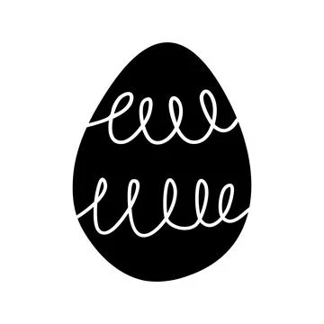 Easter egg doodle illustration isolated on white background. Stock Illustration