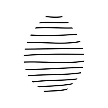 Easter egg doodle illustration from lines isolated on white background. Stock Illustration