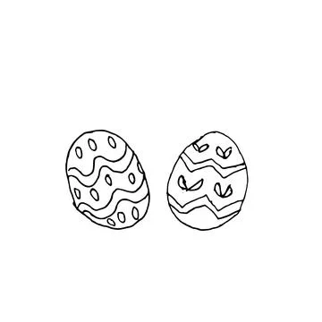 Easter egg doodle outline sketch 스톡 일러스트
