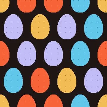 Easter Egg Dots Seamless Pattern. Vector seamless pattern illustration Stock Illustration