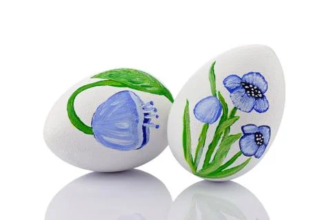 Easter egg dyed in spring flower Stock Photos