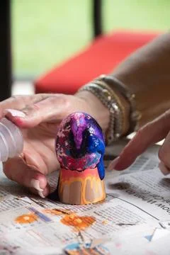 Easter Egg Dying Stock Photos