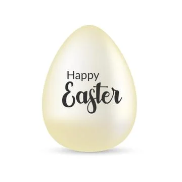 Easter egg. Easter card with a simple white egg decorated with an inscription 库存插图
