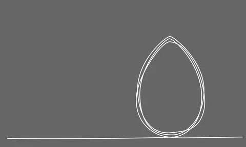 Easter egg editable stroke continues line. Vector stock illustration isolated on Stock Illustration