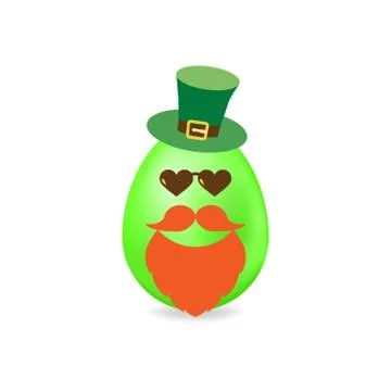 Easter egg with elements for St. Patrick's Day. Vector illustration of colore Stockillustratie