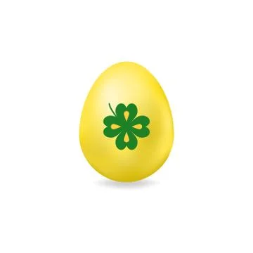 Easter egg with elements for St. Patrick's Day. Vector illustration. Colored  Stock Illustration