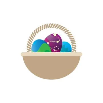Easter egg empty basket Stock Illustration