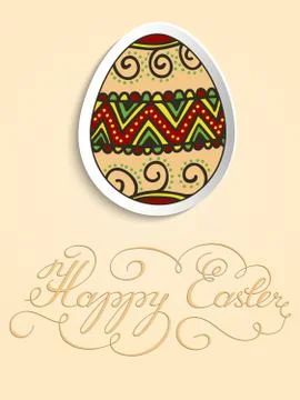 The Easter egg with an ethnic ornament. Isolated vector egg embossed on a pap イラスト素材