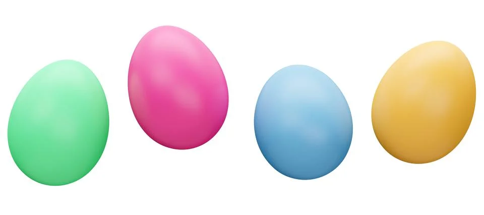 Easter egg falling 3d render illustration Stock Illustration