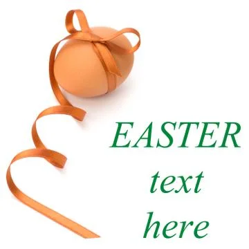 Easter egg with festive bow Stock Photos