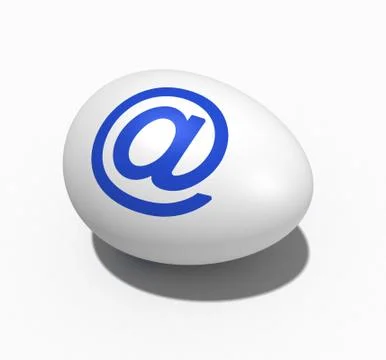 Easter egg with figure of an ape tail (@) Stock Illustration