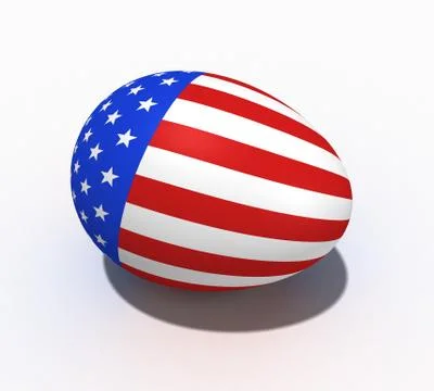 Easter egg with figure of a flag of USA Stock Illustration