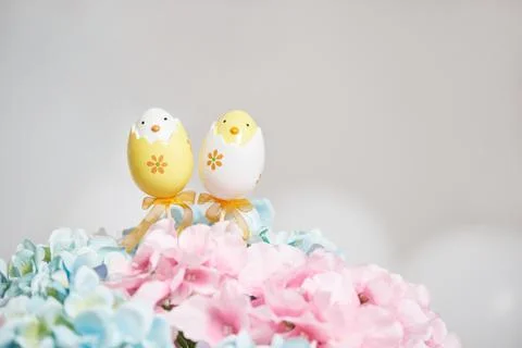 Easter egg figurines for Easter decoration Stock Photos