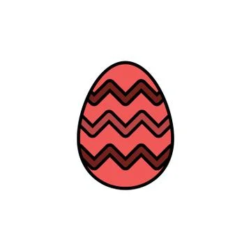 Easter egg. Filled color icon. Celebration vector illustration Stock Illustration