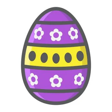 Easter egg filled outline icon, easter and holiday Illustrazione stock