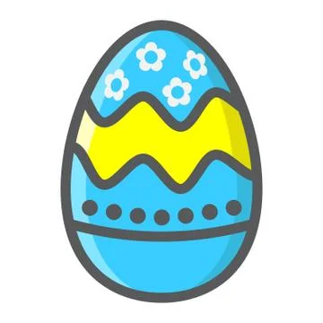 Easter egg filled outline icon, easter and holiday Illustrazione stock