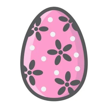 Easter egg filled outline icon, easter Illustrazione stock