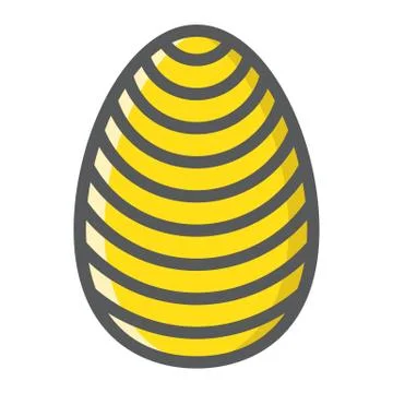 Easter egg filled outline icon, easter Illustrazione stock