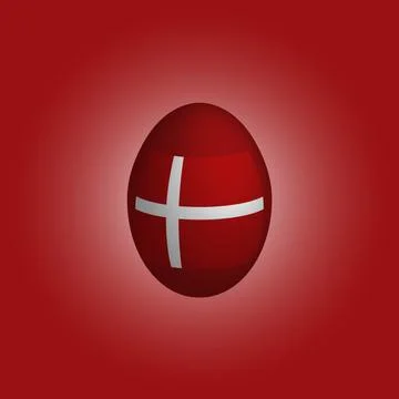 Easter egg with the flag of Denmark. 스톡 일러스트