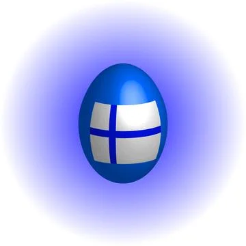 Easter egg with the flag of Finland. Stock Illustration