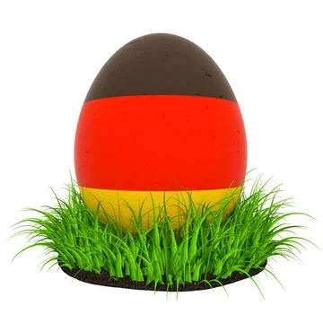 Easter egg with flag of Germany in the green grass, 3D rendering Easter eg... Stock Photos
