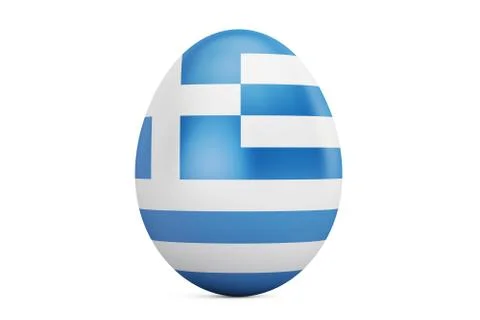 Easter egg with flag of Greece, 3D rendering Stock Illustration