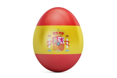 Easter egg with flag of Spain, 3D rendering Stock Illustration