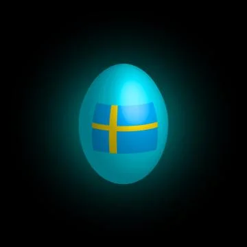 Easter egg with the flag of Sweden. Stock Illustration