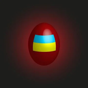 Easter egg with the flag of Ukraine. Illustrazione stock