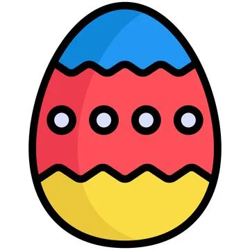 Easter egg flat line icon Stock Illustration